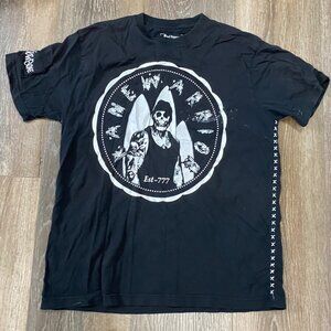 Vintage Surf Ripper Mens Graphic Tee "Axe Warrior" Black L 100% Cotton Edgy Skul